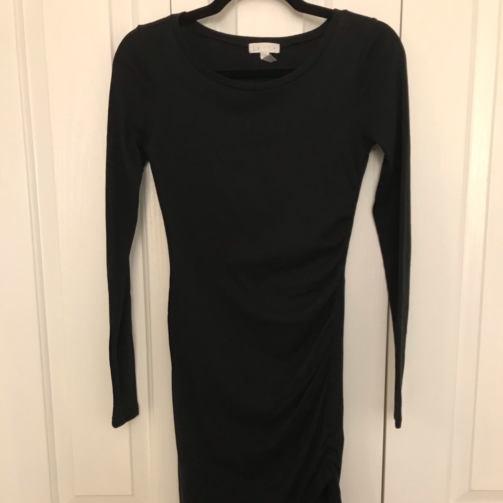 LEITH black side-rouching above the knee dress